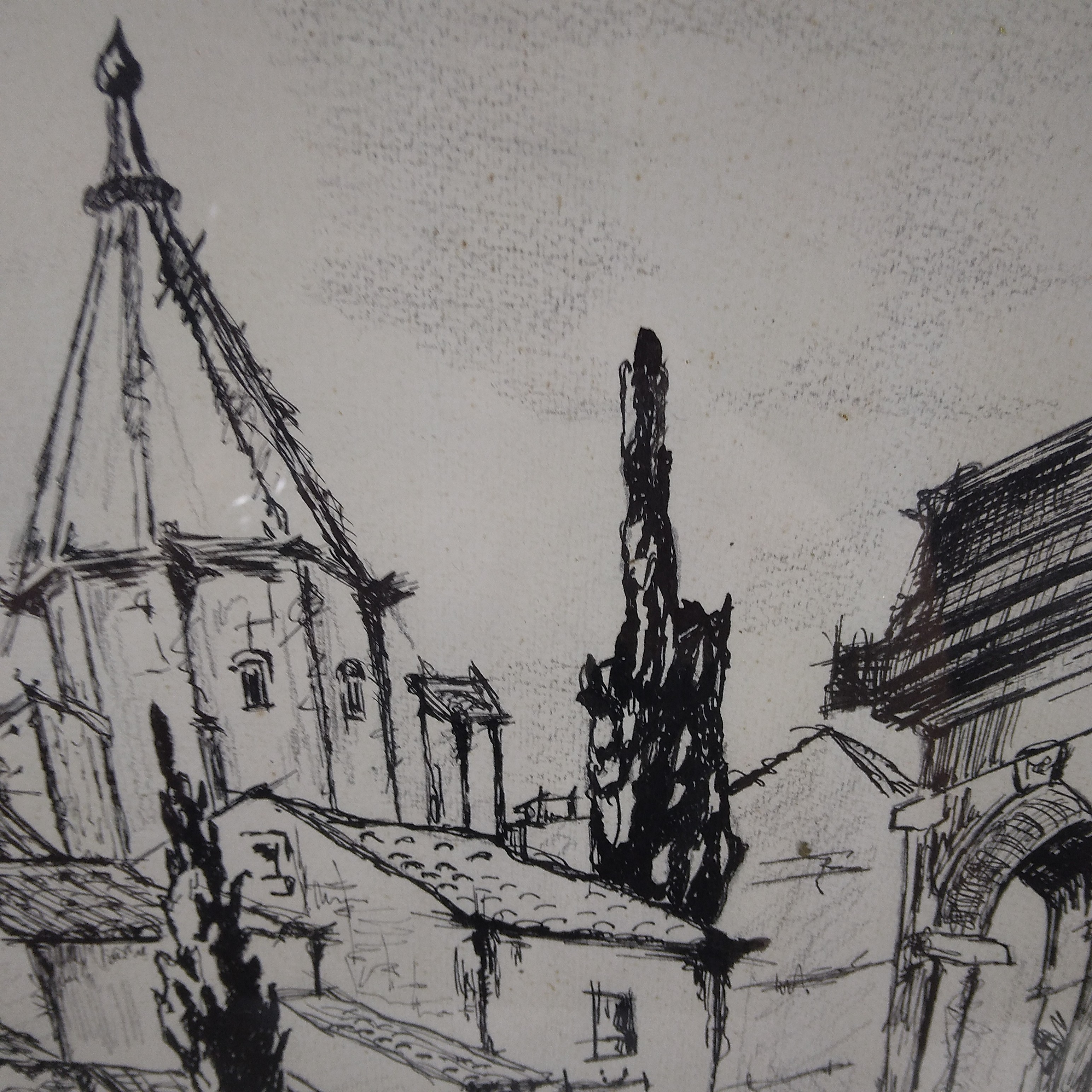 Voir photo 4 de Dessin au stylo noir - Le prieuré, Villeneuve-Lès-Avignon Dessin au stylo noir - Le prieuré, Villeneuve-Lès-Avignon reconditionné photo 4