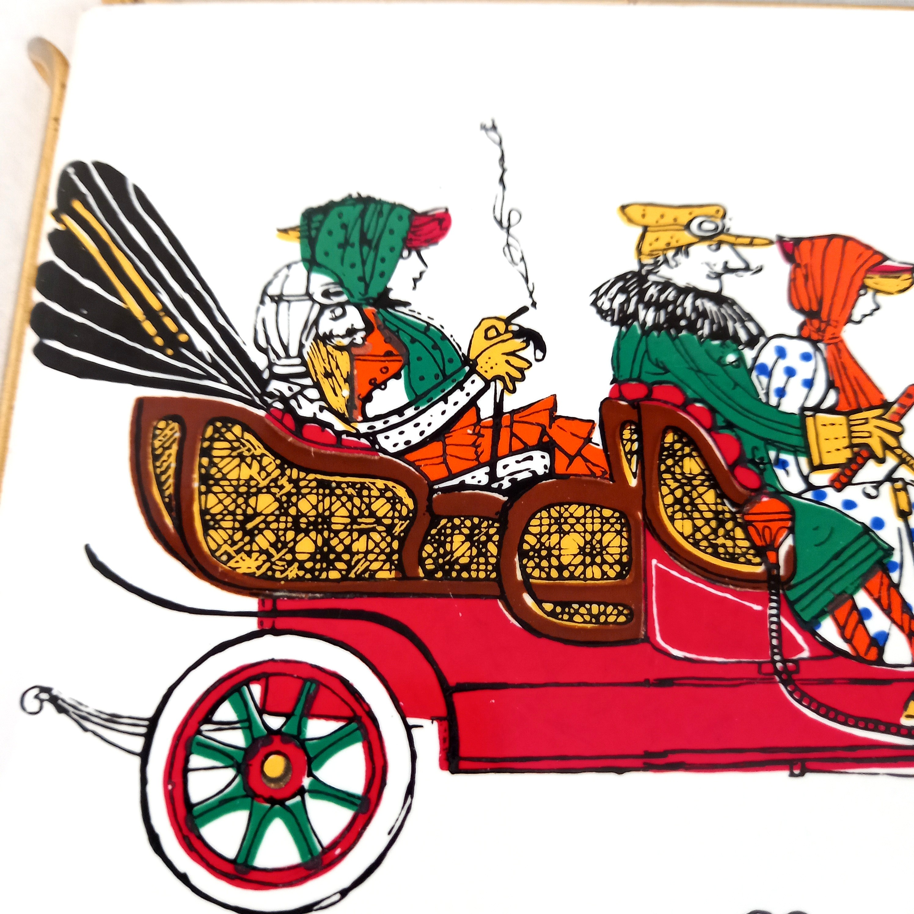 Voir photo 2 de Dessous de plat en faïence, automobile 1906, Cien France Dessous de plat en faïence, automobile 1906, Cien France État correct reconditionné photo 2