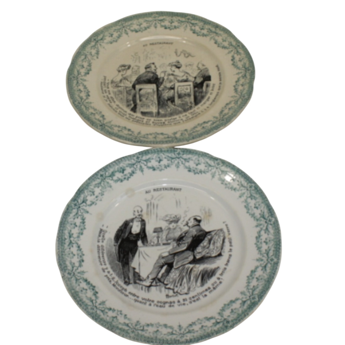Acheter Deux assiettes parlantes : Sarreguemines - 10,00 € Deux assiettes parlantes : Sarreguemines reconditionné disponible sur Label Emmaüs