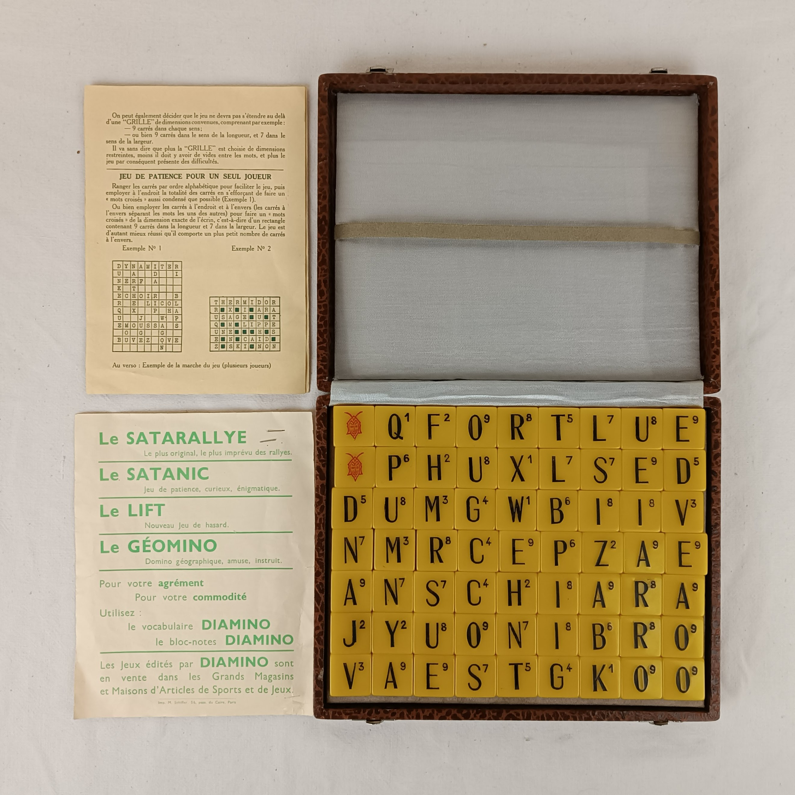 Voir photo 2 de Diamino Jeu ancien de mots croisés, avec sa boite d'origine Diamino Jeu ancien de mots croisés, avec sa boite d'origine État correct reconditionné photo 2