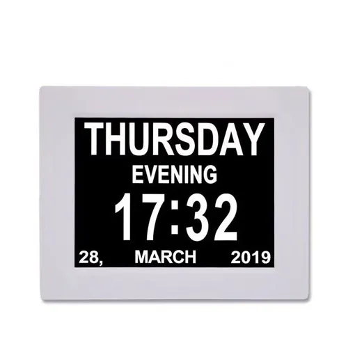 Digital Calendar Dementia Day Clock - with 8" Large Screen Display, for Aged Seniors, The Elderly, Impaired Vision People, Bon état reconditionné disponible sur Rakuten