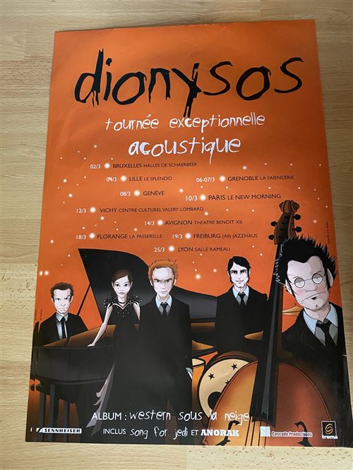 Dionysos - Tournée exceptionnelle Acoustique - 40x60cm - Affiche État correct reconditionné disponible sur Fnac