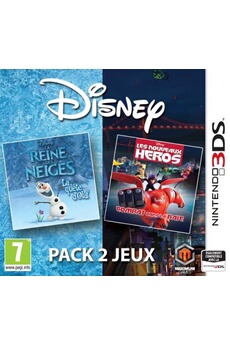 Disney Pack 2 Jeux : La Reine des Neiges : La Quête d'Olaf et Les Nouveaux Héros : Combat dans la Baie 3DS Très bon état reconditionné disponible sur Darty
