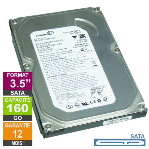 Disque Dur 160Go SATA 3.5 Seagate Barracuda 7200.9 ST3160811AS 7200rpm 8Mo État correct - 12,72 € Disque Dur 160Go SATA 3.5 Seagate Barracuda 7200.9 ST3160811AS 7200rpm 8Mo État correct reconditionné disponible sur Fnac