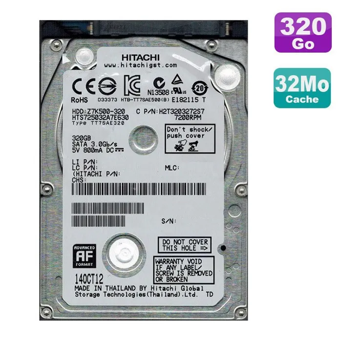 Acheter Disque Dur 320Go SATA 2.5 Hgst HTS725032A7E630 Pc Portable 32Mo Reconditionné - 14,00 € Disque Dur 320Go SATA 2.5 Hgst HTS725032A7E630 Pc Portable 32Mo Reconditionné Hitachi Global Storage Technologies reconditionné disponible sur Cdiscount Seconde Vie