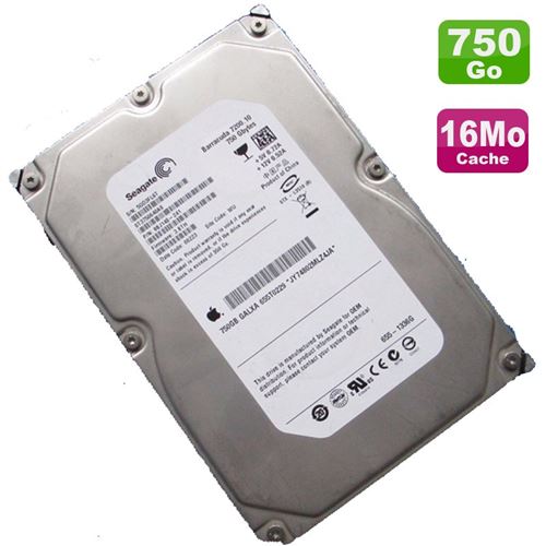 Disque dur 750go sata 3.5' seagate st3750640as 9bj148 barracuda 7200.10 16mo État correct Seagate reconditionné disponible sur Fnac