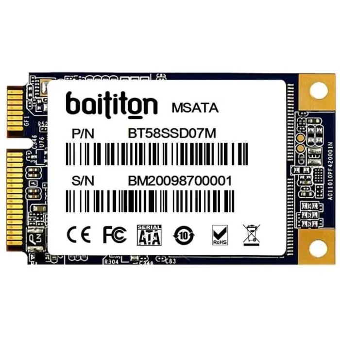 DISQUE DUR SSD BAITITON 120GB MSATA III Disque Flash SSD 120 Go Interne Solid State Drive229 Reconditionné - 65,00 € DISQUE DUR SSD BAITITON 120GB MSATA III Disque Flash SSD 120 Go Interne Solid State Drive229 Reconditionné reconditionné disponible sur Cdiscount Seconde Vie
