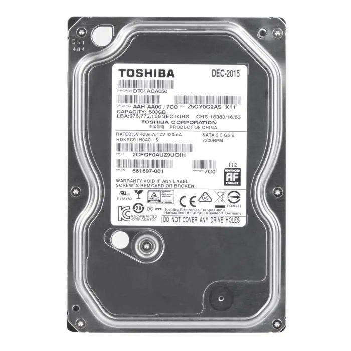 Acheter Disque dur - TOSHIBA - DT01ACA050 - 500 Go - 3.5 - SATA III - 7200 tr/min Reconditionné - 13,00 € | Dero Disque dur - TOSHIBA - DT01ACA050 - 500 Go - 3.5 - SATA III - 7200 tr/min Reconditionné Toshiba reconditionné disponible sur Cdiscount Seconde Vie | Dero