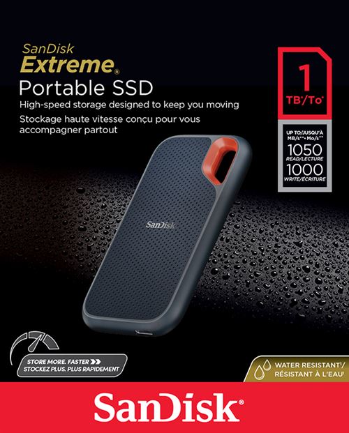 Disque SSD Externe portable SanDisk® Extreme® 1 To Noir État correct - 170,99 € Disque SSD Externe portable SanDisk® Extreme® 1 To Noir État correct SanDisk reconditionné disponible sur Fnac
