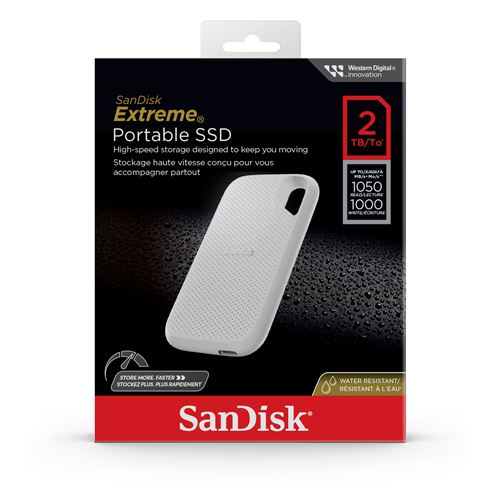 Disque SSD externe SanDisk Extreme 2 To Blanc État correct - 245,99 € Disque SSD externe SanDisk Extreme 2 To Blanc État correct SanDisk reconditionné disponible sur Fnac