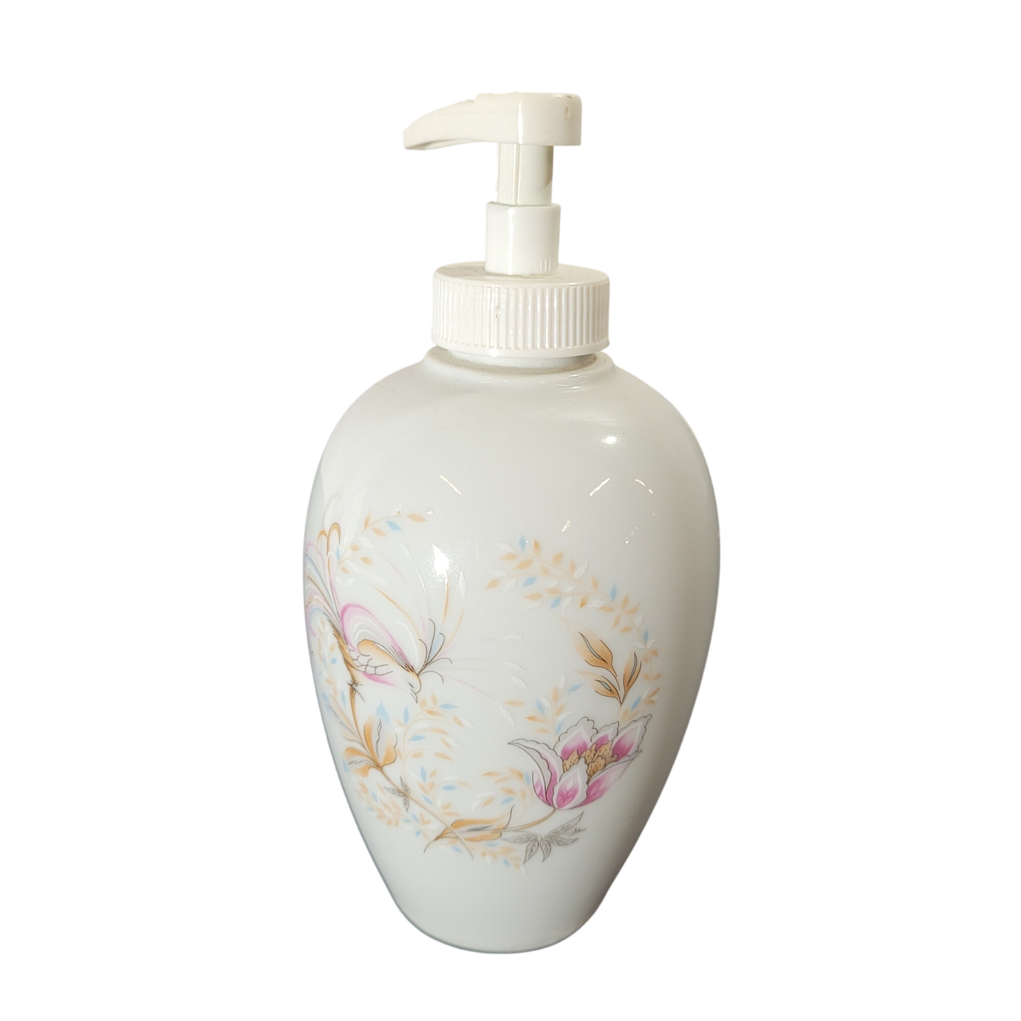 Acheter Distributeur de savon vintage en porcelaine "Grand Feu" - Décor floral et oiseau Très bon état - 10,00 € Distributeur de savon vintage en porcelaine "Grand Feu" - Décor floral et oiseau Très bon état reconditionné disponible sur Label Emmaüs