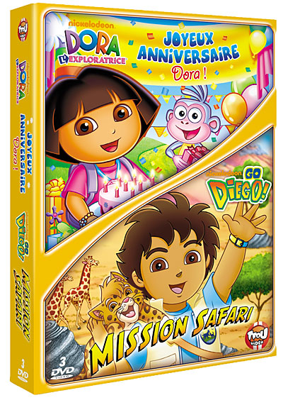 Dora l'exploratrice : Joyeux anniversaire Dora ! Go Diego ! : Mission Safari - Coffret État correct reconditionné disponible sur Fnac