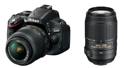 Double kit Reflex Nikon D5100 + Objectif AF-S DX 18-55mm 3,5-5,6G VR + Objectif AF-S DX VR 55-300 mm f/4-5.6 G IF ED État correct Nikon reconditionné disponible sur Fnac