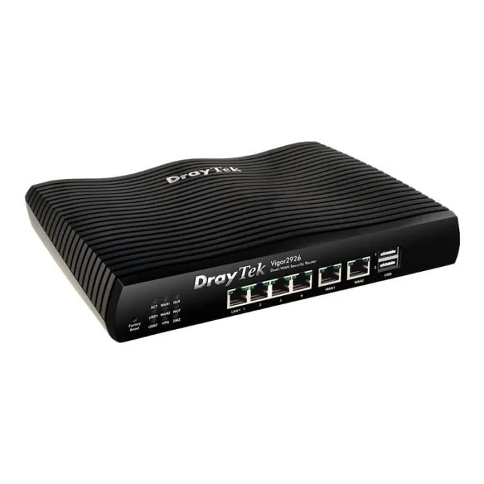 Draytek Vigor 2926 Routeur commutateur 4 ports GigE ports WAN : 2 Reconditionné - 69,00 € Draytek Vigor 2926 Routeur commutateur 4 ports GigE ports WAN : 2 Reconditionné DrayTek reconditionné disponible sur Cdiscount Seconde Vie