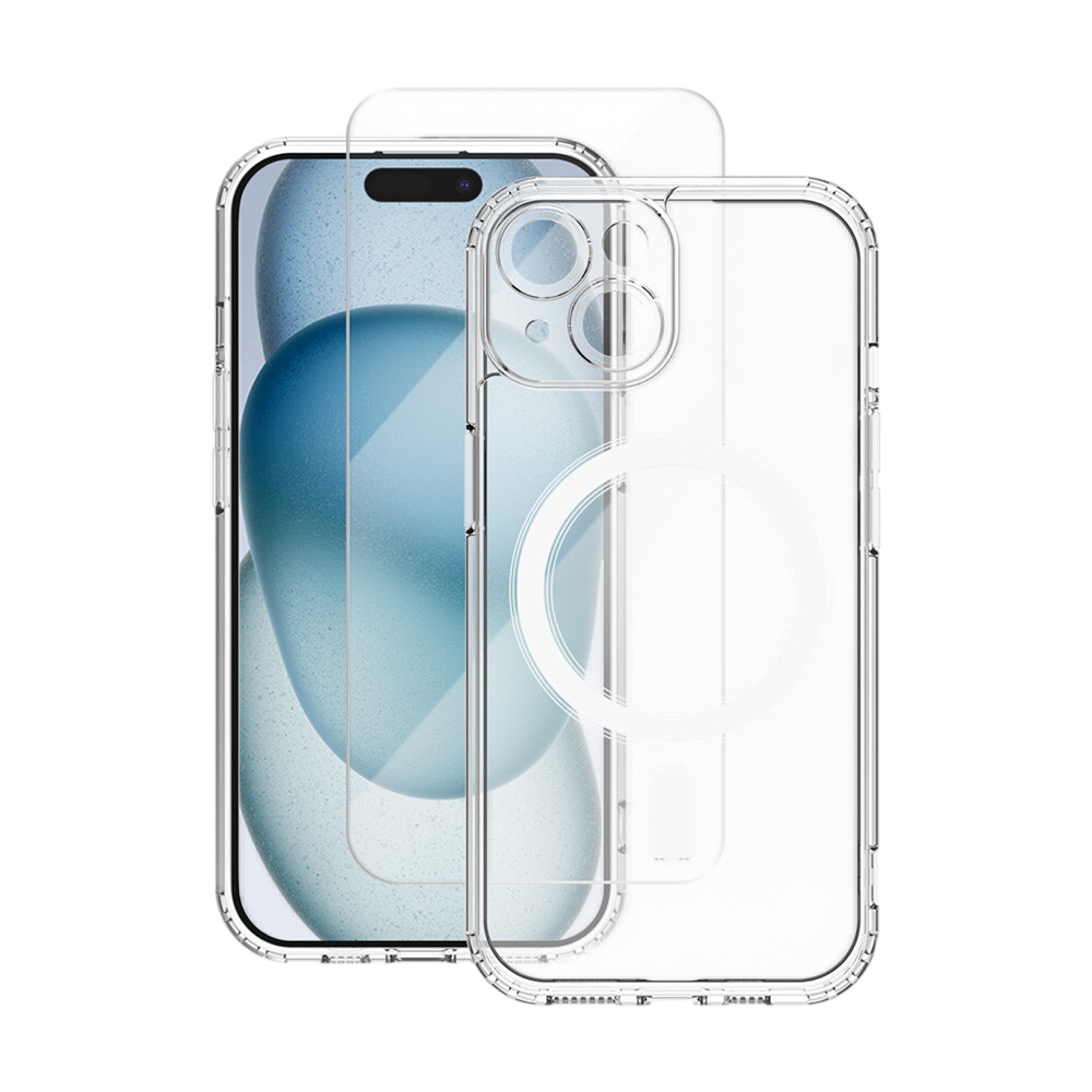 Duo Coque et Verre trempé pour iPhone® 16 Plus - 12,00 € Duo Coque et Verre trempé pour iPhone® 16 Plus reconditionné disponible sur Label Emmaüs