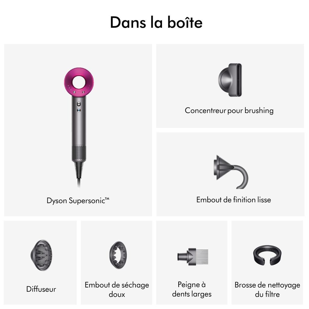 Voir photo 2 de Dyson Supersonic HD07 - Nickel/Fuchsia | Dero Dyson Supersonic HD07 - Nickel/Fuchsia Reconditionné Dyson reconditionné photo 2 | Dero