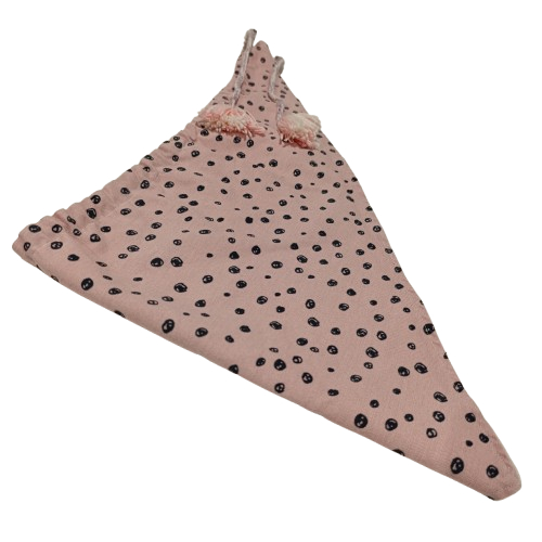 Voir photo 2 de Echarpe triangulaire rose à points noirs Echarpe triangulaire rose à points noirs Parfait état reconditionné photo 2