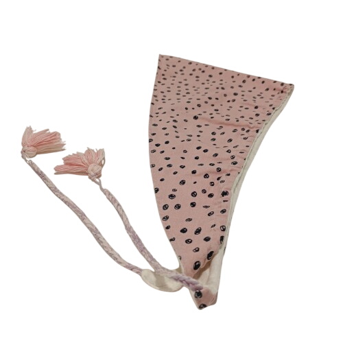 Echarpe triangulaire rose à points noirs Parfait état reconditionné disponible sur Label Emmaüs