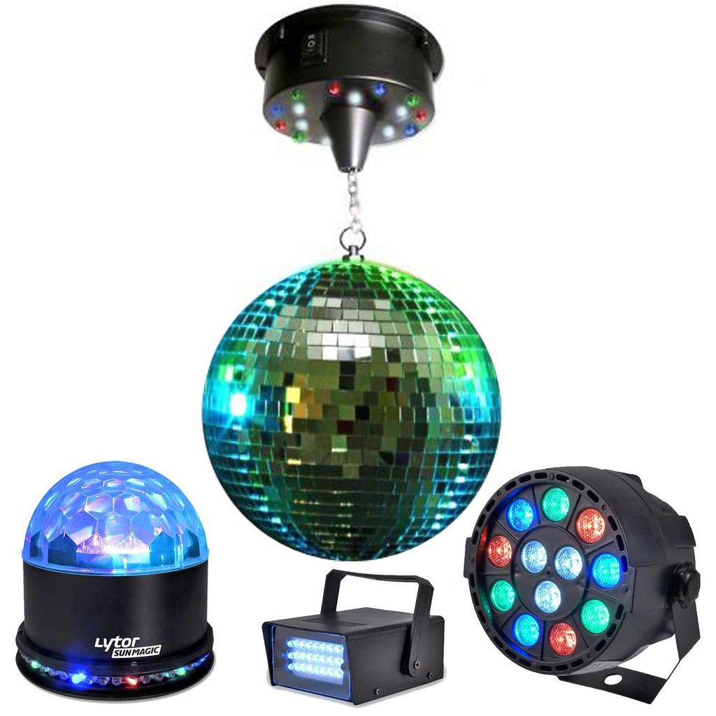 Acheter Éclairage Lytor Pack LIGHT Boule à facettes 30cm + Mini strobe + SUNMAGIC + PAR-MINI-RGBW Reconditionné - 118,99 € | Dero Éclairage Lytor Pack LIGHT Boule à facettes 30cm + Mini strobe + SUNMAGIC + PAR-MINI-RGBW Reconditionné N/A reconditionné disponible sur Backmarket | Dero
