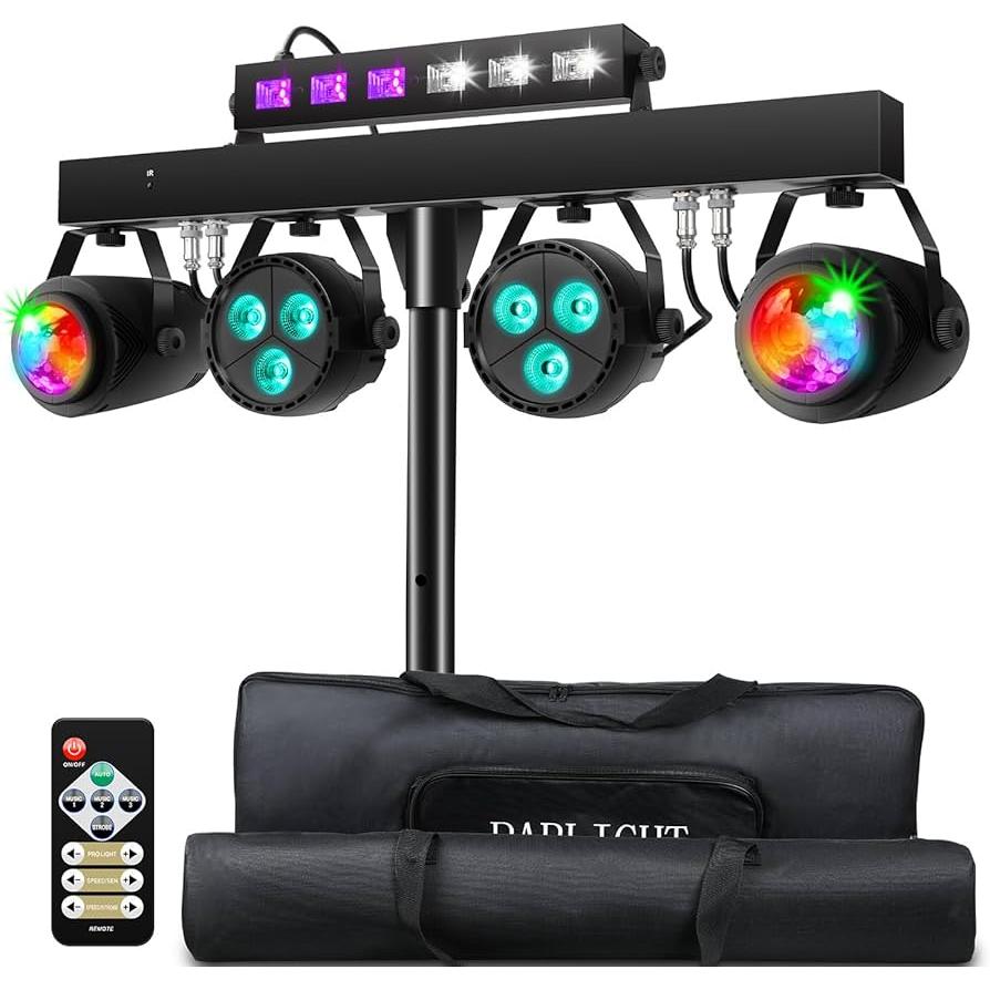 Éclairage Lytor PACK Sono DJ LIGHT Jeux de lumière 2 EFFETS DERBY Noir 4 LEDs RGBW + Portique Reconditionné N/A reconditionné disponible sur Backmarket