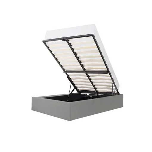 ECLIPSE Lit coffre enfant 90 x 190 cm - Tissu gris clair - Sommier inclus Bon état reconditionné disponible sur Rakuten