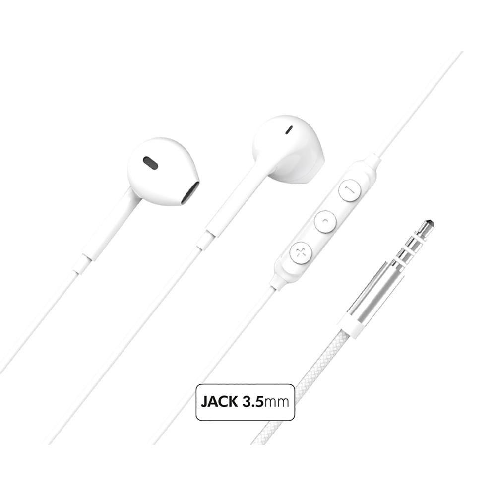Ecouteurs Bluetooth Réducteur de bruit - Ecouteurs Renforcés Jack 3.5mm Télécommande/Micro Bouton Blanc + Garantie à vie Force Play Reconditionné N/A reconditionné disponible sur Backmarket