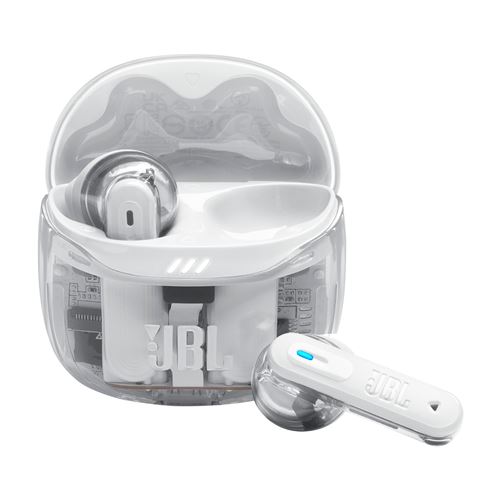 Ecouteurs sans fil JBL Tune Flex 2 Ghost Edition Bluetooth avec réduction active du bruit Blanc fantôme État correct JBL reconditionné disponible sur Fnac