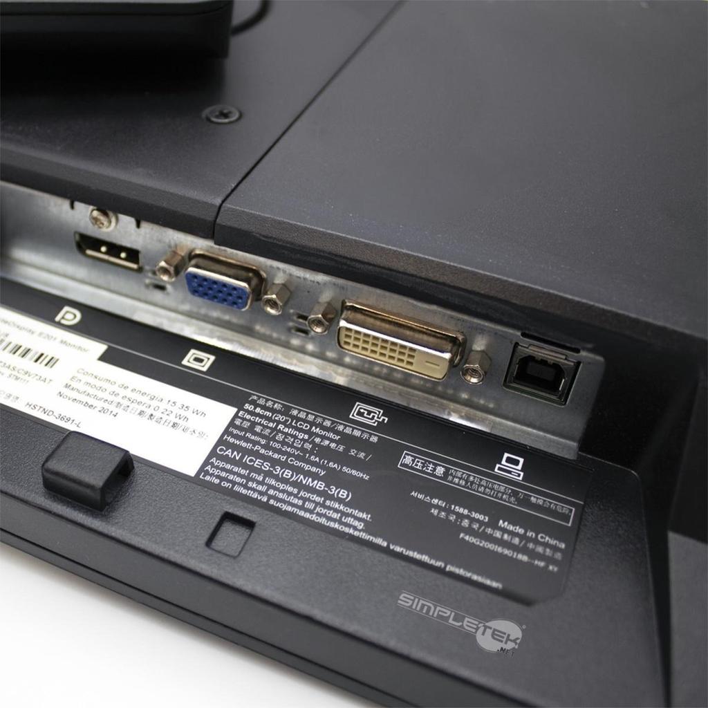 Écran 20"" LCD HD+ HP E201 Reconditionné Hewlett-Packard reconditionné photo 5 | Dero