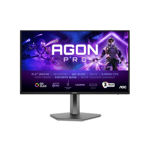 Ecran PC gaming Aoc 32" 165 Hz 4K UHD Gris foncé État correct AOC reconditionné disponible sur Fnac