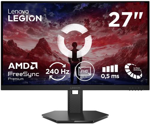 Ecran PC Gaming Lenovo Legion 27-15 27" 240 Hz Full HD Noir corbeau État correct Lenovo reconditionné disponible sur Fnac