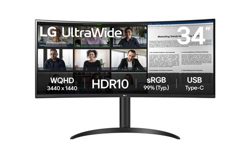 Ecran PC gaming LG UltraWide 34WR55QK-B 34"" Incurvé 100 Hz WQHD État correct LG reconditionné (offre indisponible)