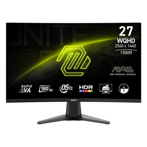 Ecran PC gaming MSI MAG 27CQ6F 27"" Incurvé 180 Hz WQHD État correct MSI reconditionné disponible sur Fnac
