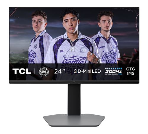 Ecran PC gaming QD-Mini LED Tcl 24G645 24" 300 Hz Full HD Noir et Gris État correct TCL reconditionné disponible sur Fnac