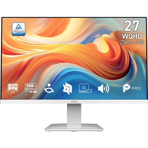 Ecran PC MSI PRO MP273QW E14 27" WQHD Blanc État correct MSI reconditionné disponible sur Fnac
