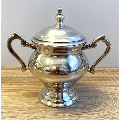 Élégant &amp; Ancien Pot À Sucres Sucrier Style Louis 16 Rocaille Bronze Argenté Bon état reconditionné disponible sur Rakuten