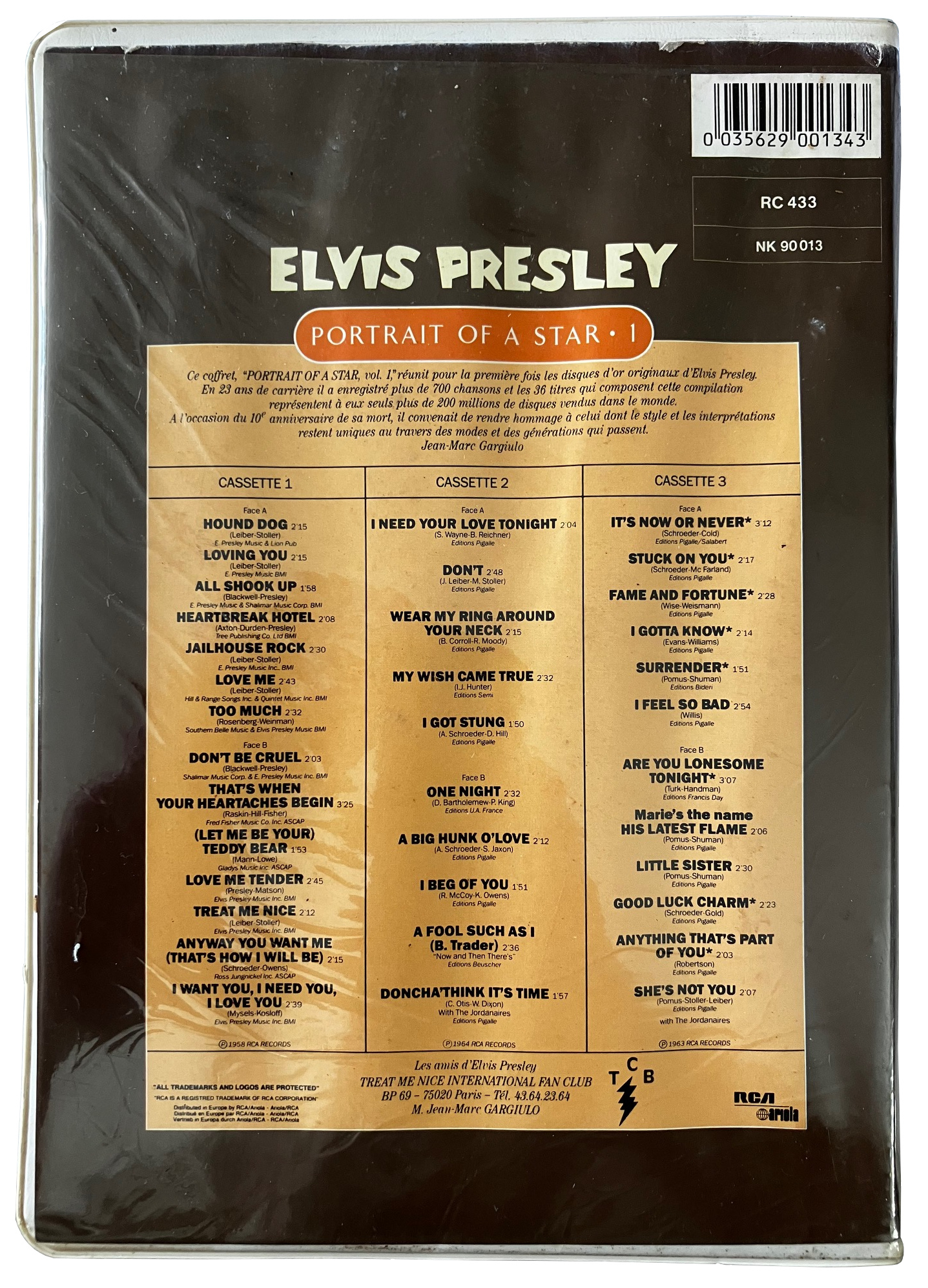 Voir photo 3 de Elvis Presley - Portrait of a star - Coffret de trois cassettes Elvis Presley - Portrait of a star - Coffret de trois cassettes État correct reconditionné photo 3