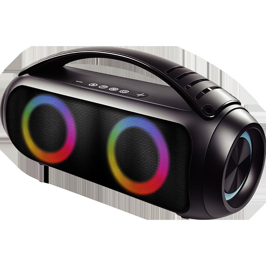 Enceinte Bluetooth Bigben Connected Enceinte Bluetooth Boost 40W Etanche Lumineuse Poignée de transport Noire Bigben - Noir Reconditionné Bigben Connected reconditionné disponible sur Backmarket