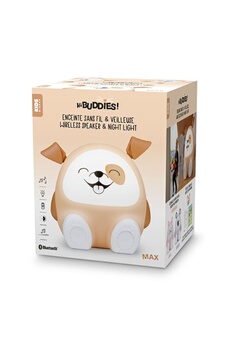 Enceinte sans fil lumineuse et veilleuse Max Hi Buddies Marron et Blanc Bon état Bigben Interactive reconditionné disponible sur Darty