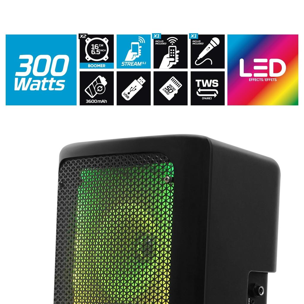 Voir photo 2 de Enceintes sono Koolstar Enceinte Karaoké Mobile SONO DJ FestiSound SRX206 autonome à LED - 300W - USB/SD/Bluetooth + Micro + Télécommande + UFO OVNI | Dero Enceintes sono Koolstar Enceinte Karaoké Mobile SONO DJ FestiSound SRX206 autonome à LED - 300W - USB/SD/Bluetooth + Micro + Télécommande + UFO OVNI Reconditionné N/A reconditionné photo 2 | Dero