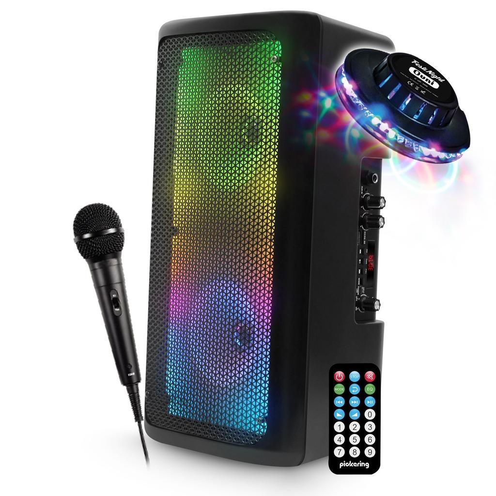 Enceintes sono Koolstar Enceinte Karaoké Mobile SONO DJ FestiSound SRX206 autonome à LED - 300W - USB/SD/Bluetooth + Micro + Télécommande + UFO OVNI Reconditionné N/A reconditionné disponible sur Backmarket