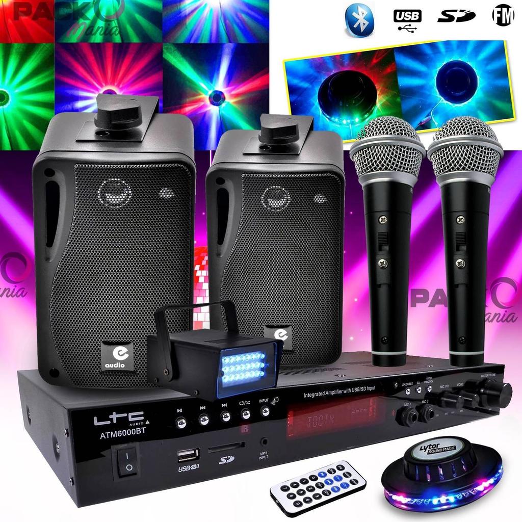 Enceintes sono Ltc Audio Karaoké enfant Hi-Fi 100W + 2 micros USB SD Bluetooth + Radio FM + Câbles + Effet OVNI LED RVB + mini Strobe Reconditionné - 148,00 € Enceintes sono Ltc Audio Karaoké enfant Hi-Fi 100W + 2 micros USB SD Bluetooth + Radio FM + Câbles + Effet OVNI LED RVB + mini Strobe Reconditionné LTC Audio reconditionné disponible sur Backmarket
