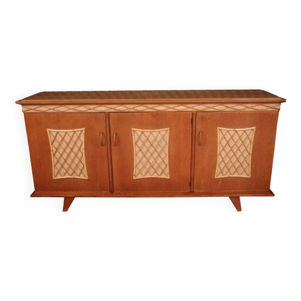 Enfilade bois et rotin Bon état reconditionné (offre indisponible)