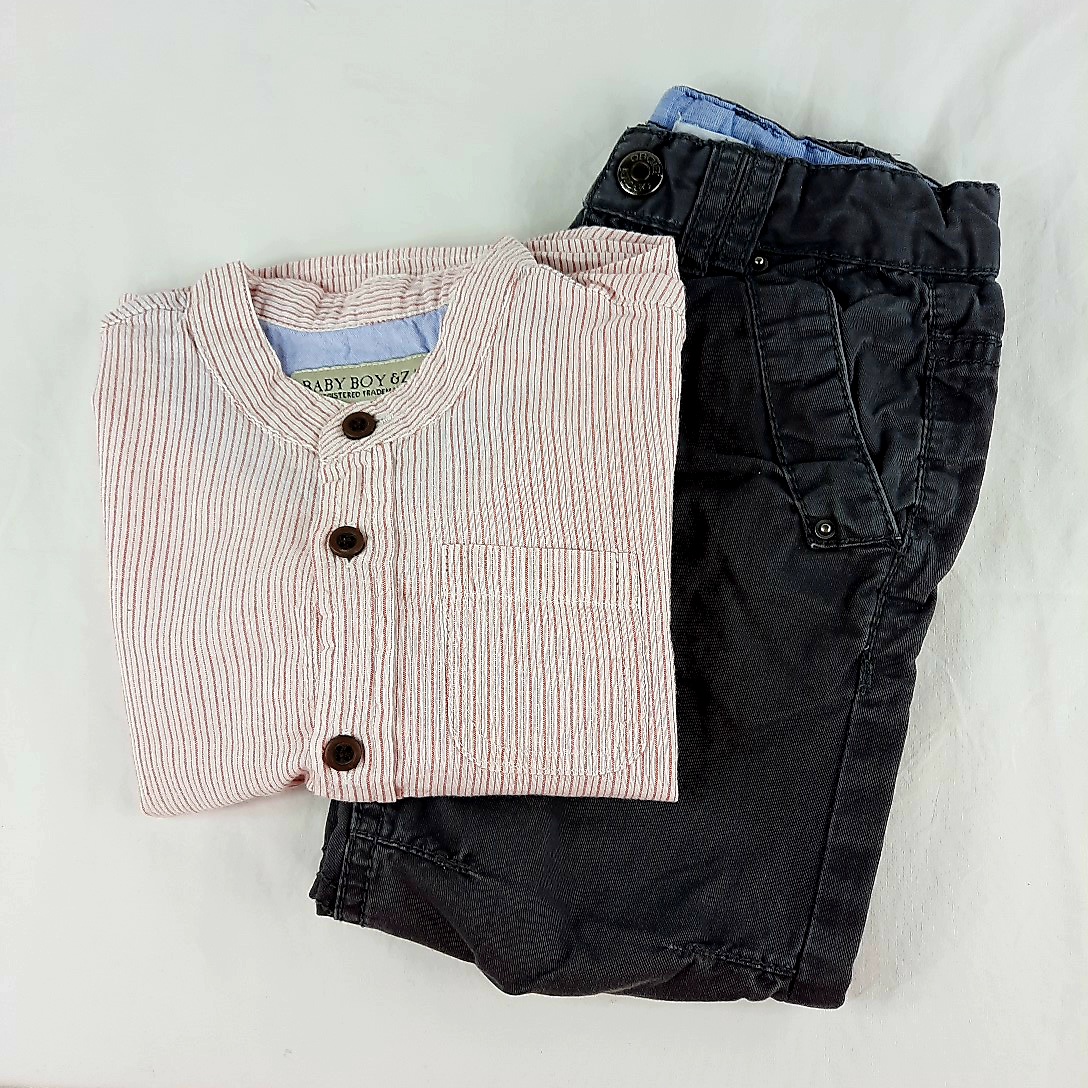 Voir photo 3 de Ensemble 12/18 mois pantalon OBAIBI et chemise BABY BOY ZA Ensemble 12/18 mois pantalon OBAIBI et chemise BABY BOY ZA Très bon état reconditionné photo 3