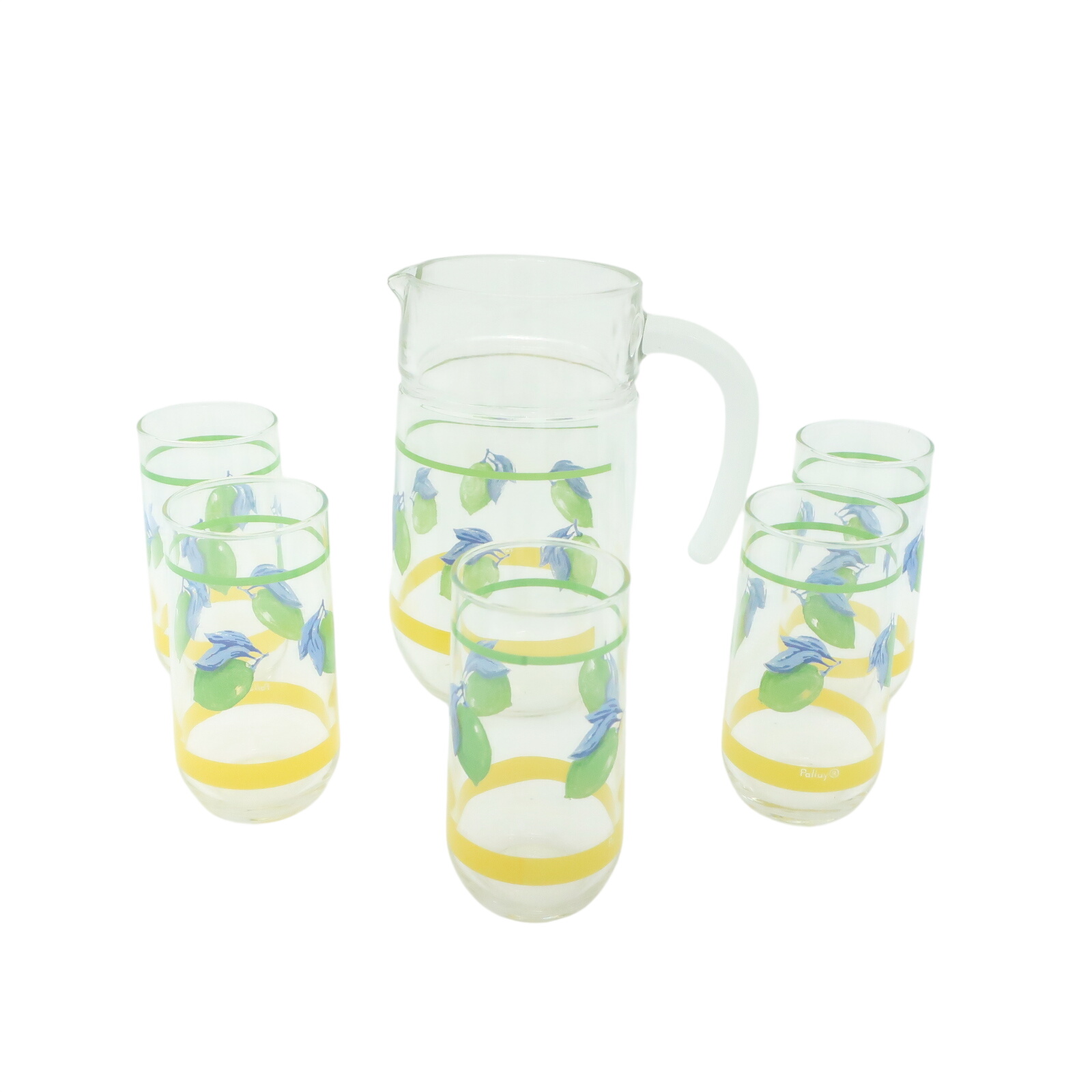 Ensemble 6 Pieces en verre à motif " Citron Vert " Bon état - 12,00 € Ensemble 6 Pieces en verre à motif " Citron Vert " Bon état reconditionné disponible sur Label Emmaüs