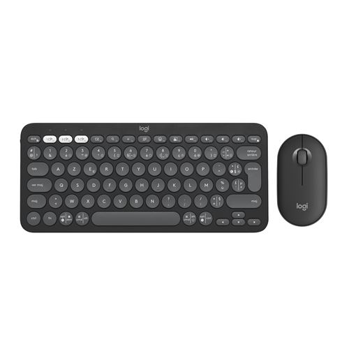 Ensemble clavier Azerty et souris sans fil Bluetooth Logitech Pebble 2 Combo Graphite État correct Logitech reconditionné disponible sur Fnac
