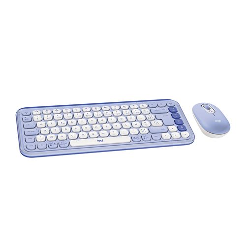 Ensemble clavier et souris sans fil Logitech Pop Icon Combo Bluetooth Lilas État correct Logitech reconditionné disponible sur Fnac