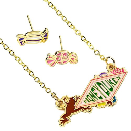 Ensemble collier et boucles d'oreilles avec logo Harry Potter Honeydukes - 3.5cm (W) x 1.5cm (H) État correct N/A reconditionné disponible sur Fnac