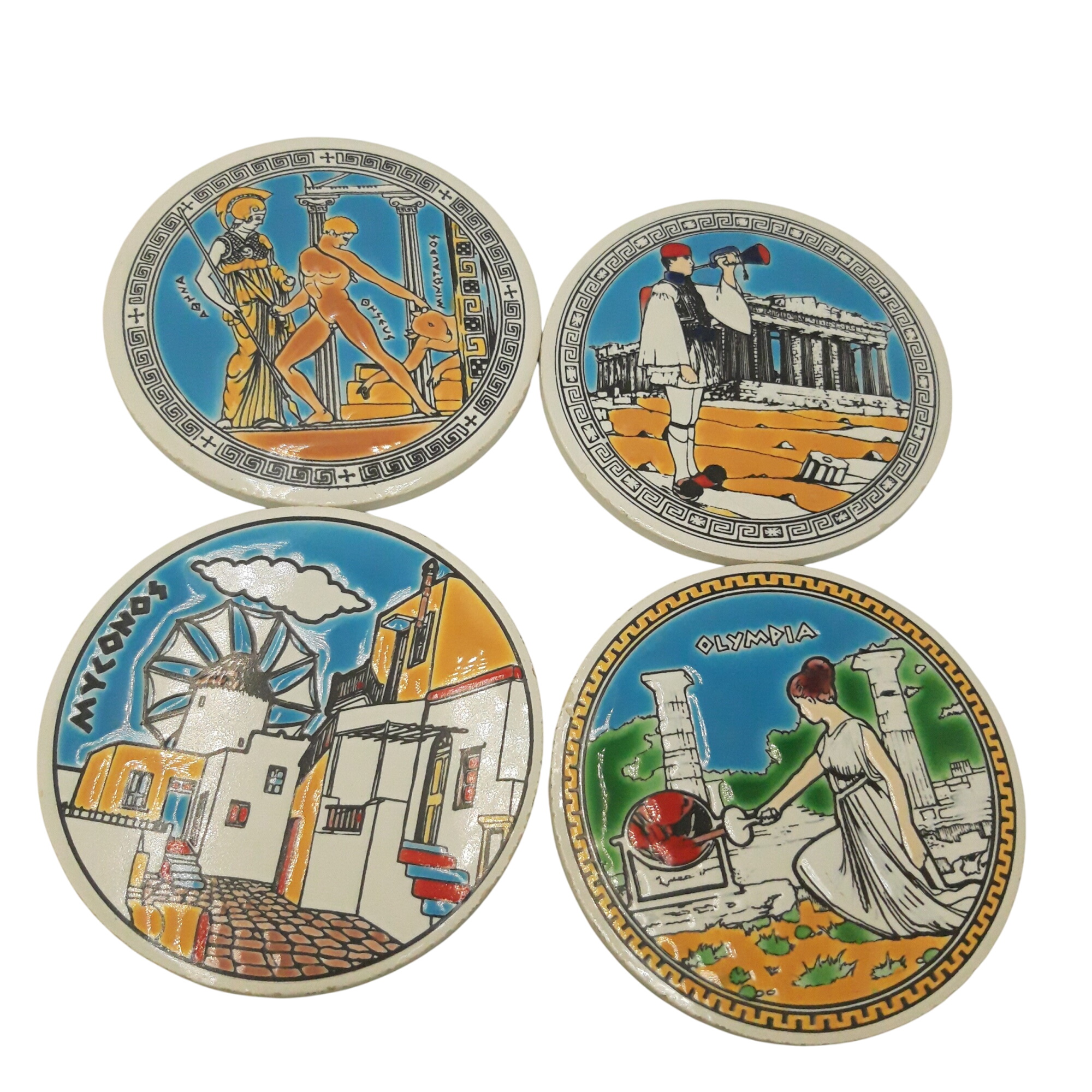 Acheter Ensemble de 4 dessous de verre, fait à la main Greece Bon état - 10,00 € Ensemble de 4 dessous de verre, fait à la main Greece Bon état reconditionné disponible sur Label Emmaüs