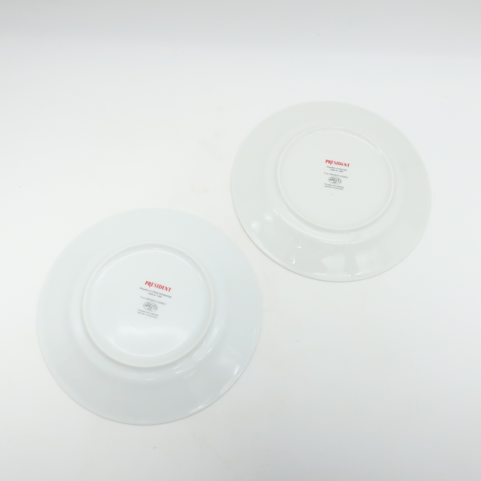 Voir photo 5 de Ensemble de 6 assiettes à fromage " Président " en porcelaine de Limoges Yves Deshoulières dans leurs boite en carton Ensemble de 6 assiettes à fromage " Président " en porcelaine de Limoges Yves Deshoulières dans leurs boite en carton Très bon état reconditionné photo 5