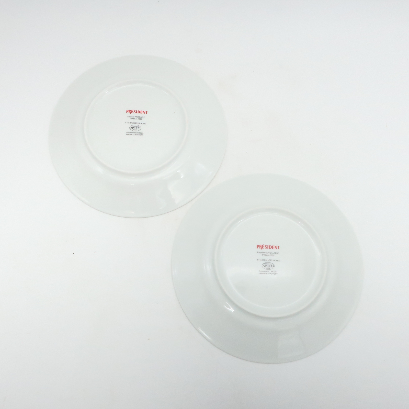 Voir photo 7 de Ensemble de 6 assiettes à fromage " Président " en porcelaine de Limoges Yves Deshoulières dans leurs boite en carton Ensemble de 6 assiettes à fromage " Président " en porcelaine de Limoges Yves Deshoulières dans leurs boite en carton Très bon état reconditionné photo 7